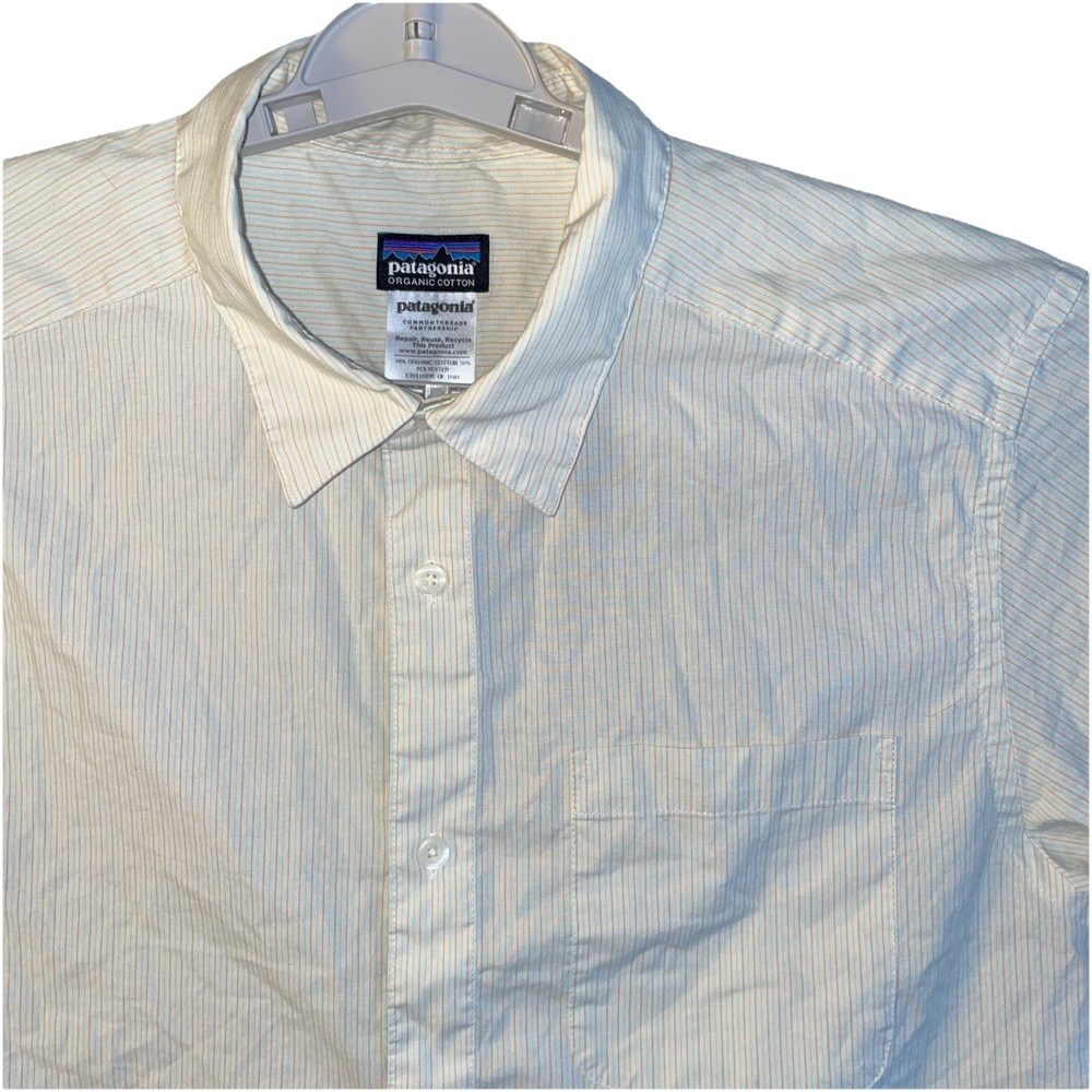 Patagonia Common Threads Men's Lightweight Shirt Yellow Striped Large